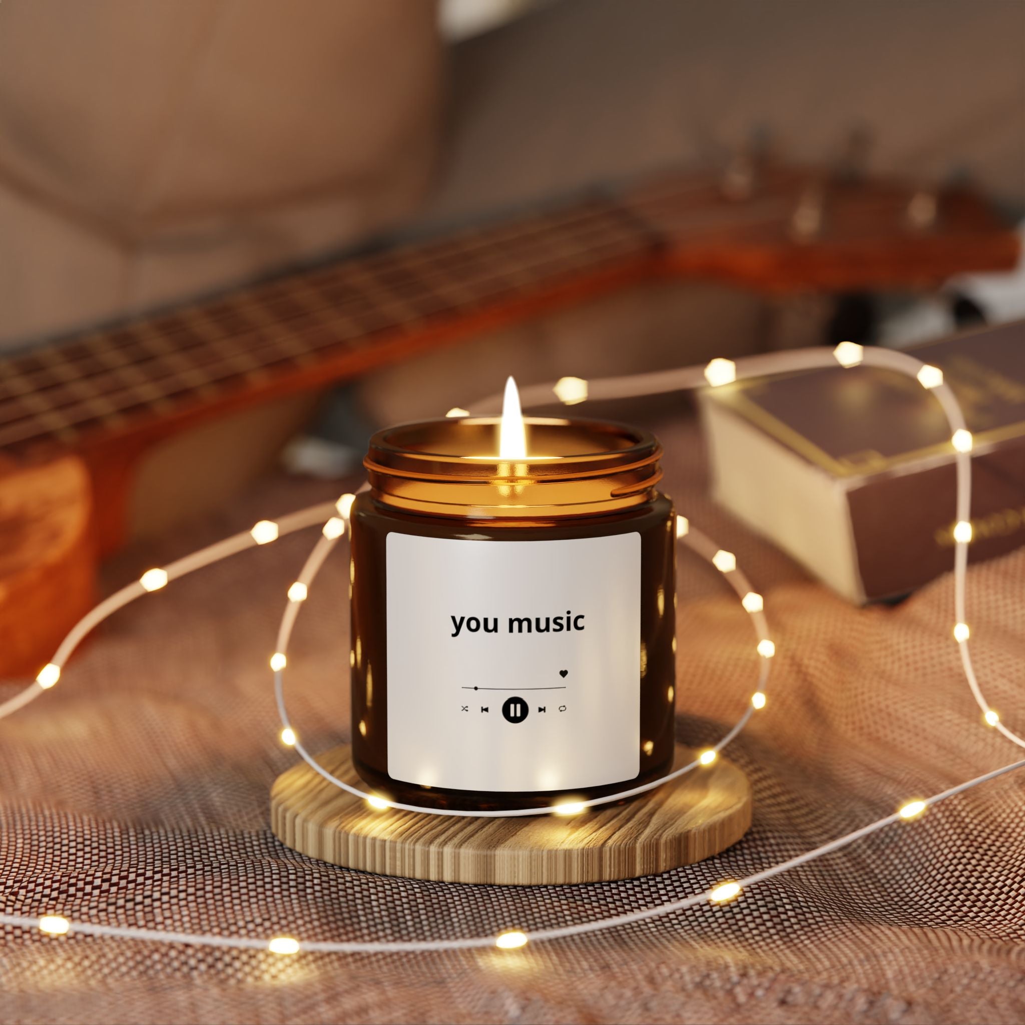 Scented Soy Candle with Music Theme